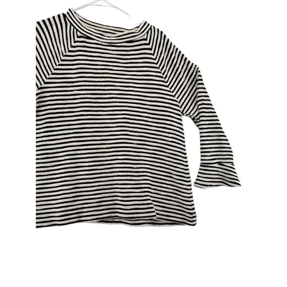 LOFT by ANN TAYLOR Sweater Women's Long Sleeve Striped Pullover B/W Large - Picture 3 of 9